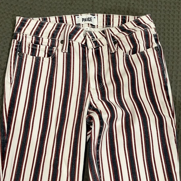 Paige Striped Denim Pants - Picture 2 of 5